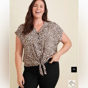 Torrid Challis tie front dolman top